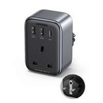 Ładowarka sieciowa 30W (2xUSB/USB C/AC) / adapter UK - EU 13A Ugreen CD314 - czarna