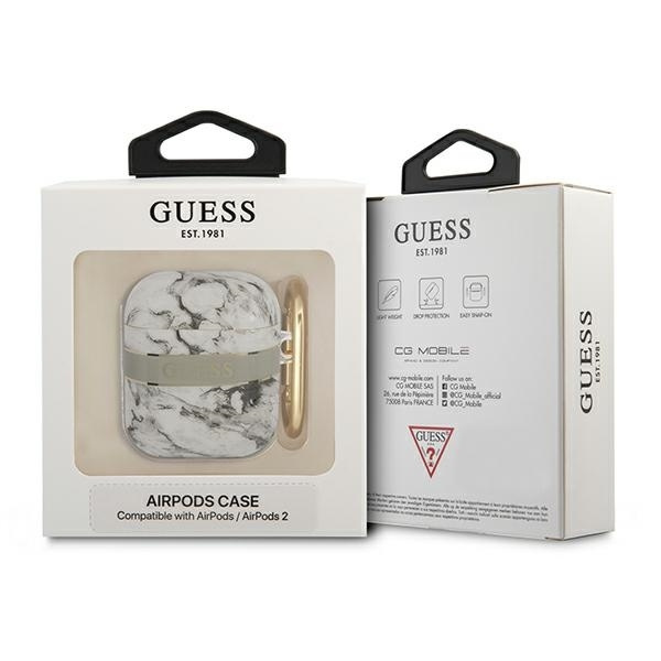 Etui GUESS Apple AirPods Cover Marble Strap Collection Szary Case