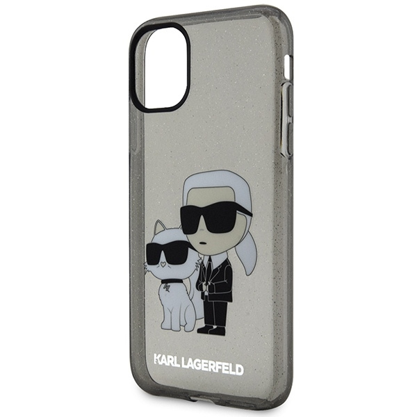 Etui Karl Lagerfeld iPhone 11 6,1" czarny/black hardcase Gliter Karl&Choupette