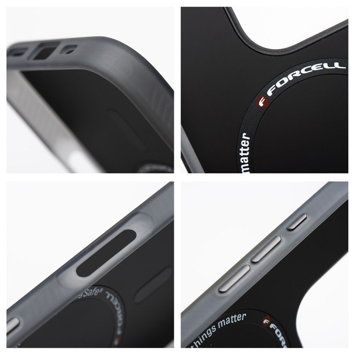 FORCELL F-PROTECT Levels z Dual Layer 4D technology, Miliatry Drop-Test kompatybilny z MagSafe do IPHONE 16 PRO smoky black