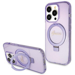 Etui Guess GUHMP14XHRSGSU iPhone 14 Pro Max 6.7" fioletowy/purple hardcase Ring Stand Script Glitter MagSafe Case