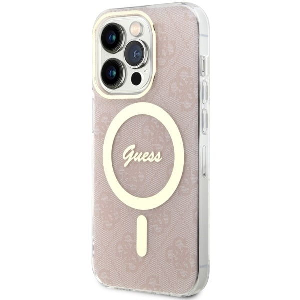 Etui Guess GUHMP14LH4STP iPhone 14 Pro 6.1" różowy/pink hardcase 4G MagSafe Case