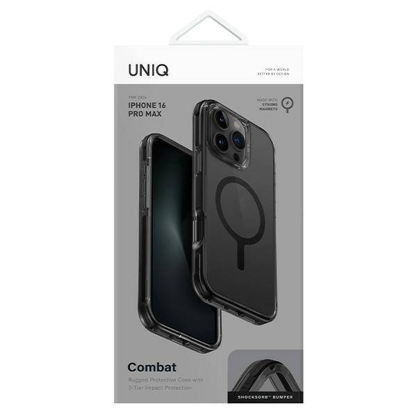 Etui UNIQ Combat iPhone 16 Pro Max 6.9" Magclick Charging czarny/carbon black