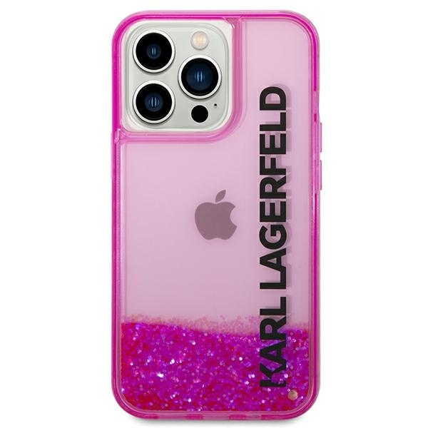 Etui KARL LAGERFELD Apple iPhone 14 Pro Max Liquid Glitter Elong Różowy Hardcase