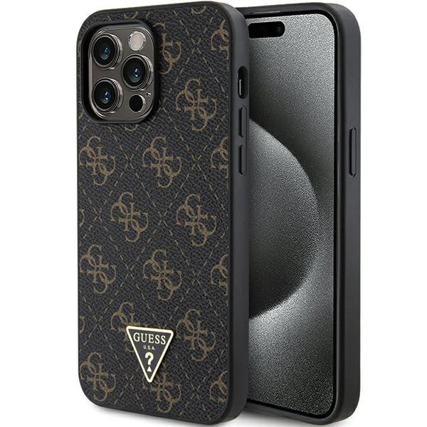 Etui Guess GUHCP15XPG4GPK iPhone 15 Pro Max 6.7" czarny/black hardcase 4G Triangle Metal Logo Case