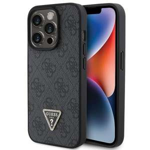 Etui Guess GUHCP15XP4TDPK iPhone 15 Pro Max 6.7" czarny/black hardcase Leather 4G Diamond Triangle Case