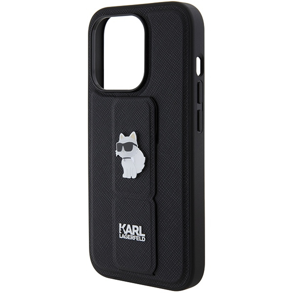 Etui Karl Lagerfeld KLHCP14XGSACHPK iPhone 14 Pro Max 6.7" czarny/black hardcase Gripstand Saffiano Choupette Pins Case