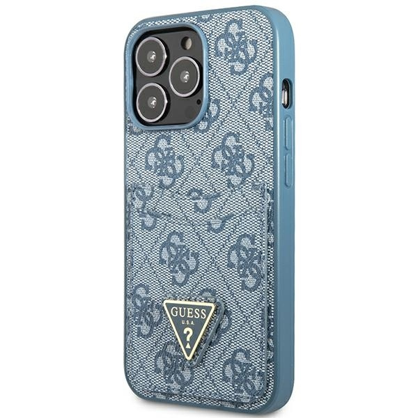 Etui GUESS Apple iPhone 13 Pro Max 4G Triangle Logo Cardslot Niebieski Hardcase