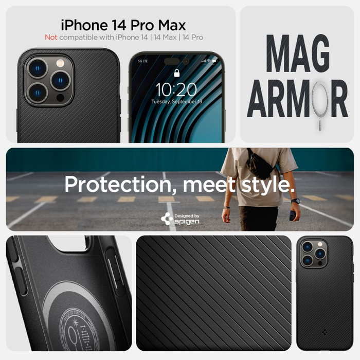 Etui Spigen Mag Armor iPhone 14 Pro Max Matte Black