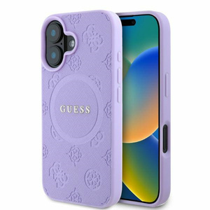 Etui Guess iPhone 16 6,1" fioletowy/purple HC MagSafe Safiano Peony Classic Logo