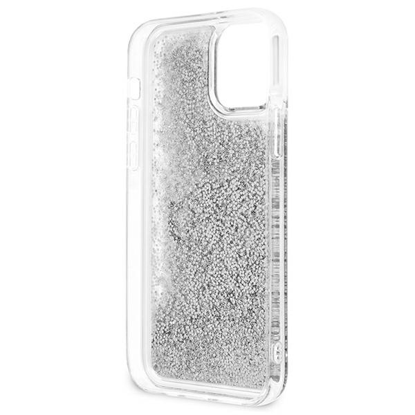 Etui GUESS Apple iPhone 12 Pro Max 4G Big Liquid Glitter Srebrny Hardcase