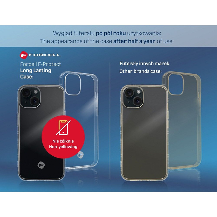 FORCELL F-PROTECT Long Lasting futerał do IPHONE 15 transparentny