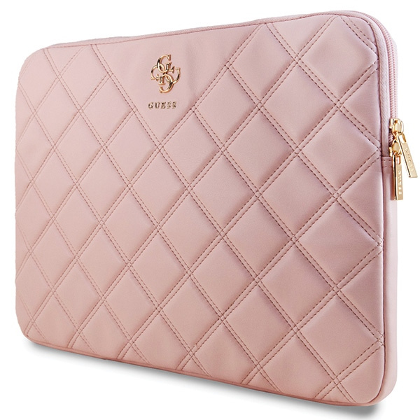 Guess Sleeve GUCS16ZPSQSSGP 16" różowy/pink Quilted 4G