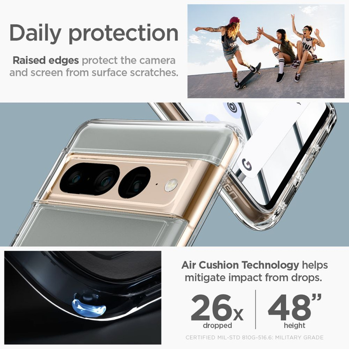 Etui Spigen Ultra Hybrid Google Pixel 7 Pro Etui Crystal Clear