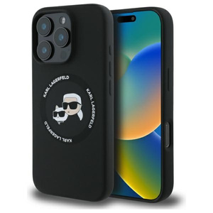 Karl Lagerfeld KLHMP16XSKCHTCK iPhone 16  Pro Max 6.9" czarny/black hardcase Silicone Karl&Choupette Heads MagSafe