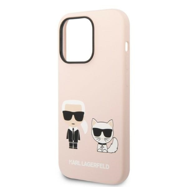 Etui KARL LAGERFELD Apple iPhone 14 Pro Silicone Karl & Choupette Magsafe Jasnoróżowy Hardcase