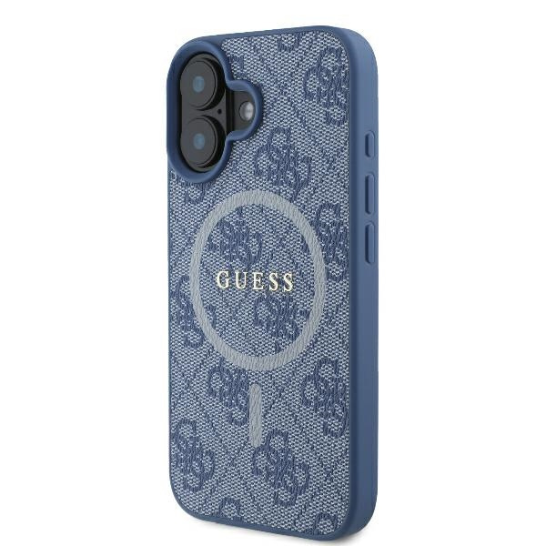 Etui Guess iPhone 16 Plus 6.7" niebieski/blue hardcase 4G Ring Classic Logo MagSafe