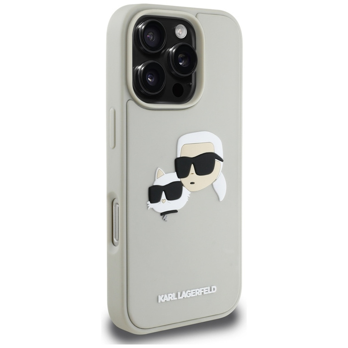 Etui Karl Lagerfeld HC 3D Rubber Double   Heads do iPhone 16 Pro beżowy