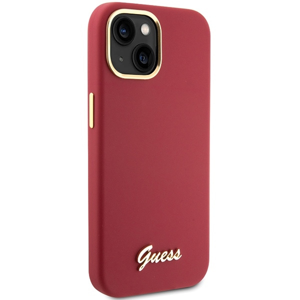 Etui Guess GUHCP15SSMBSLM iPhone 15 6.1" magenta hardcase Silicone Script Metal Logo & Frame Case