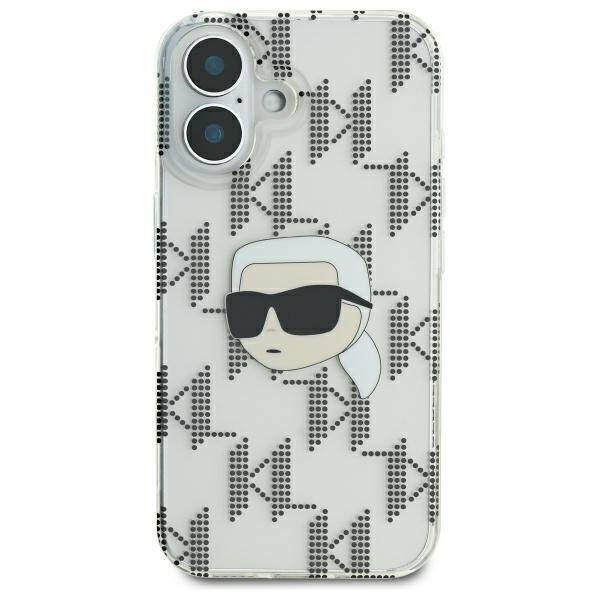 Etui Karl Lagerfeld iPhone 16 6.1" przezroczysty/transparent hardcase IML Karl Head Electroplated