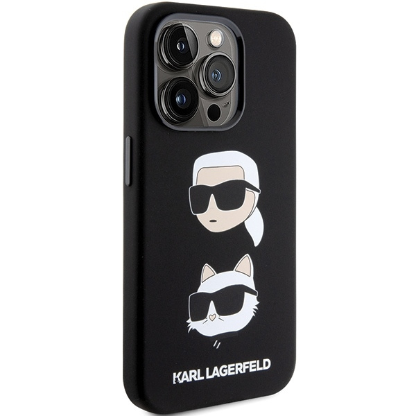 Etui Karl Lagerfeld KLHCP15LSDHKCNK iPhone 15 Pro 6.1" czarny/black Silicone Karl&Choupette Head Case