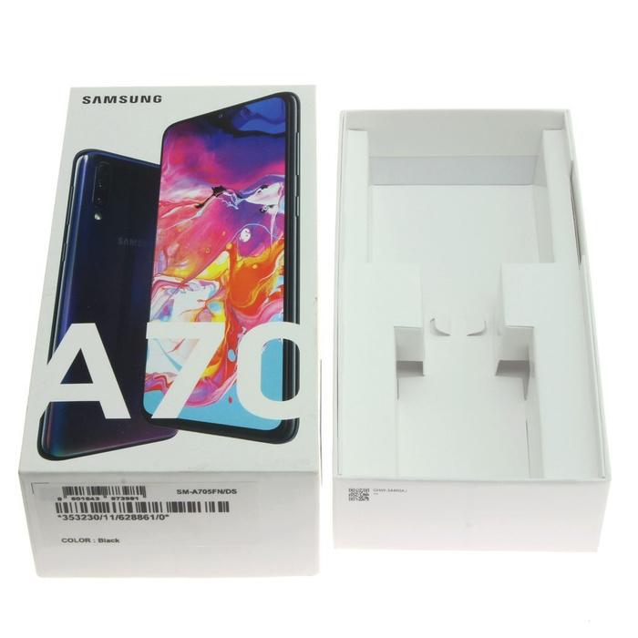 PUDEŁKO SAMSUNG Galaxy A70 Black 128GB SM-A705/DS Oryginalne EU 2 Pin