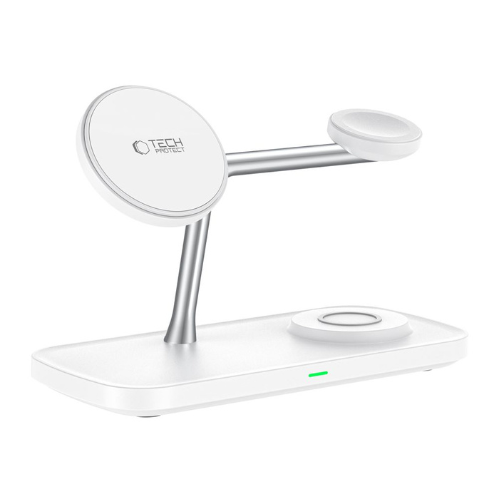 TECH-PROTECT QI15W-A45 3IN1 MAGNETIC MAGSAFE WIRELESS CHARGER WHITE