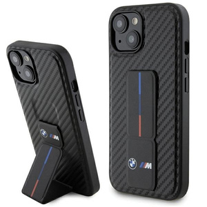 Etui Bmw Bmhcp15sgspcck Iphone 15 6.1" Czarny/black Hardcase Grip Stand Smooth & CarbonCase