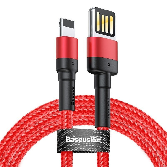 Kabel BASEUS Lightning USB dwustronny Cafule 1,5A 2m czerwony