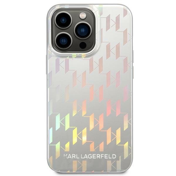 Etui KARL LAGERFELD Apple iPhone 14 Pro Max Monogram Iridescent Srebrny Hardcase