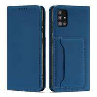 Magnet Card Case etui do Xiaomi Redmi Note 11 pokrowiec portfel na karty kartę podstawka niebieski