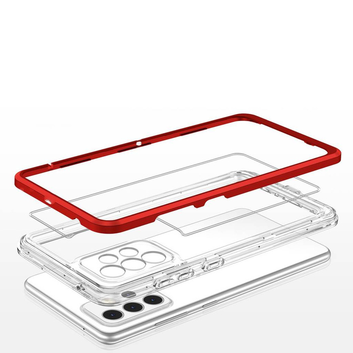 Etui Clear 3in1 etui do Samsung Galaxy A13 5G żelowy pokrowiec z ramką czerwony