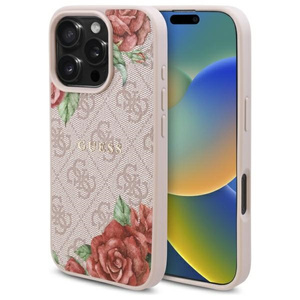 Guess GUHMP16XP4ROPEMCP iPhone 16 Pro     Max 6.9" różowy/pink hardcase 4G Flowers Print MagSafe