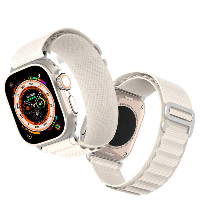 Sportowy pasek ze sprzączką do Apple Watch Ultra / 8 / 7 / 6 / SE / 5 / 4 / 3 / 2 / 1 (42, 44, 45, 49 mm) Dux Ducis Strap GS Version - biały