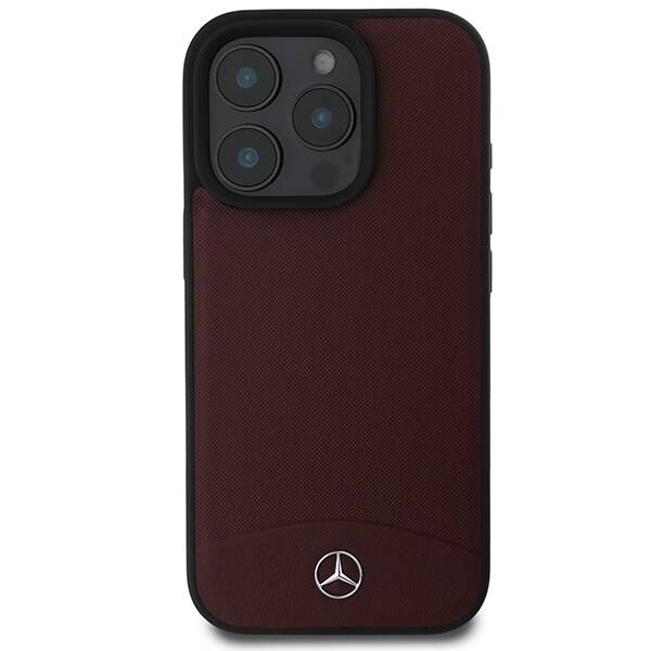 Etui Mercedes iPhone 16 Pro 6.3" czerwony/red hardcase Textured And Plain Leather MagSafe