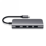 Satechi TYPE-C Multi-Port Adapter 4K Ethernet - aluminiowy adapter do urządzeń moblinych USB-C (USB-C 60W, 3xUSB-A, 4K HDMI, Gigabit Ethernet) (space gray)