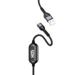 Kabel Pleciony USAMS Lightning 2A Fast Charging LED 1,2m Czarny