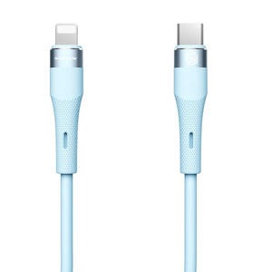 NILLKIN DATA CABLE FLOWSPEED SILICON TYPE C-LIGHTNING PD 27W, BLUE / NIEBIESK