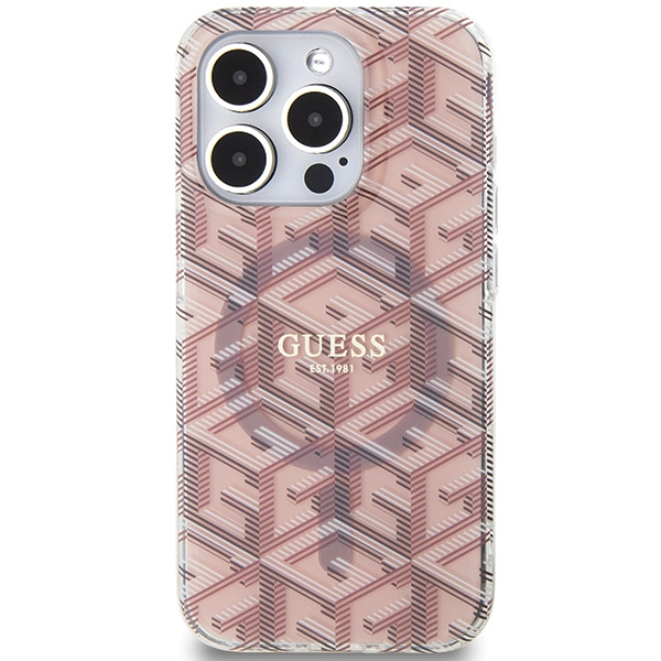 Etui Guess GUHMP15XHGCUSTGP iPhone 15 Pro Max 6.7" różowy/pink hardcase IML GCube MagSafe Case