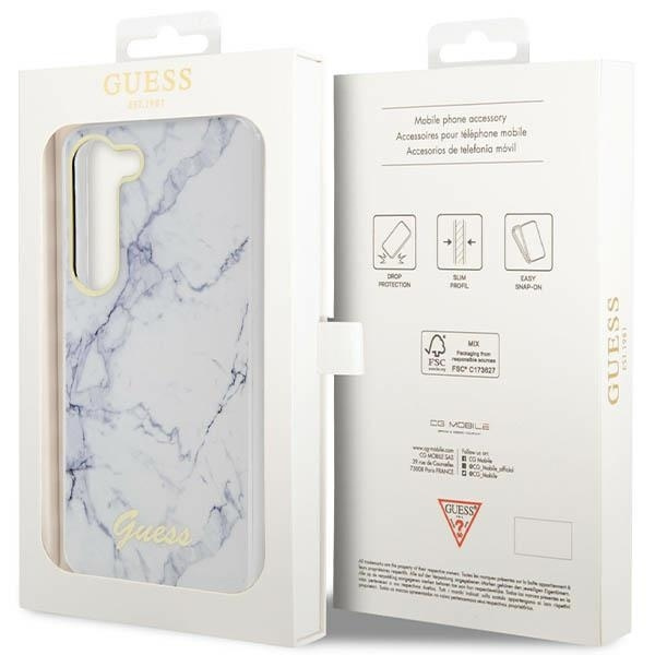 Etui Guess GUHCS23MPCUMAH S23 Plus S916 biały/white hardcase Marble Case