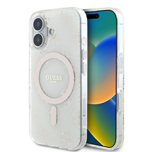 Etui Guess iPhone 16 Plus 6.7" biały/white hardcase IML 4G Background MagSafe