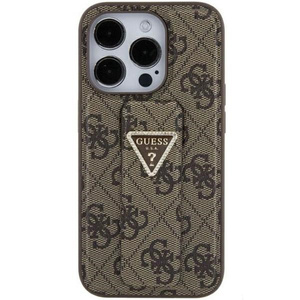 Etui Guess GUHCP15SPGS4TDW iPhone 15 6.1" brązowy/brown hardcase Grip Stand 4G Triangle Strass Case