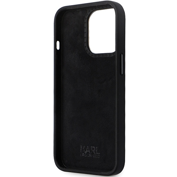 Etui Karl Lagerfeld KLHCP13LSMHKNPK iPhone 13 Pro / 13 6.1" czarny/black Silicone Ikonik Metal Pin