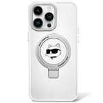 Etui Karl Lagerfeld KLHMP15LHMRSCHH iPhone 15 Pro 6.1" biały/white hardcase Ring Stand Choupette Head MagSafe Case