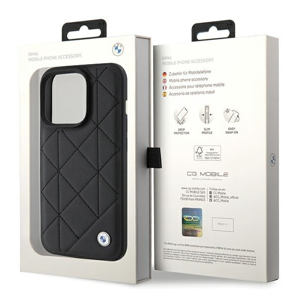 Etui Bmw Bmhcp15l22rqdk Iphone 15 Pro 6.1" Czarny/black Leather Quilted Case