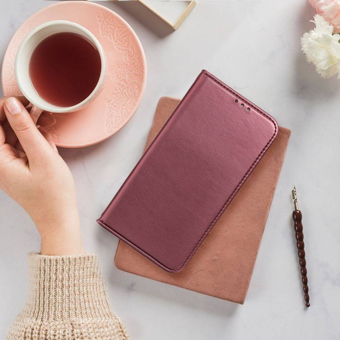 Etui Kabura Smart Magneto do XIAOMI REDMI NOTE 12S burgundowy Case