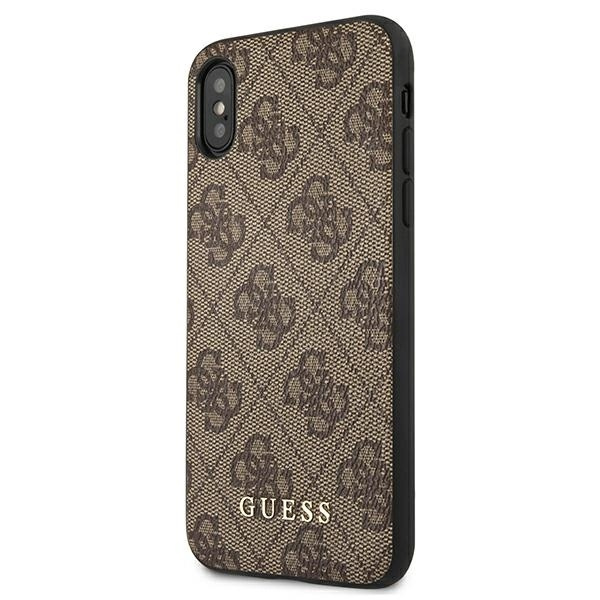 Etui GUESS Apple iPhone Xs Max 4G Metal Gold Logo Brązowy Hardcase