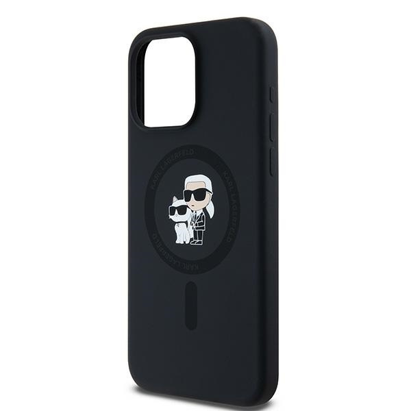 Etui Karl Lagerfeld KLHMP15XSCMKCRHK iPhone 15 Pro Max 6.7" czarny/black hardcase Silicone Karl & Choupette Ring MagSafe