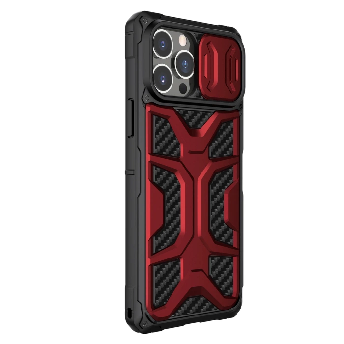 Nillkin Adventurer Case etui do iPhone 13 Pro Max pancerny pokrowiec z osłoną na aparat czerwony