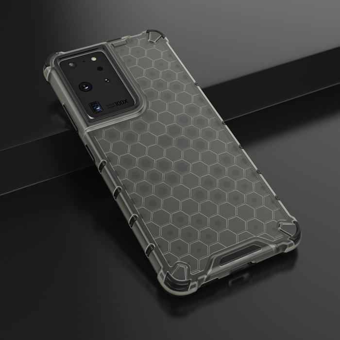 Honeycomb etui pancerny pokrowiec z żelową ramką Samsung Galaxy S21 Ultra 5G czarny